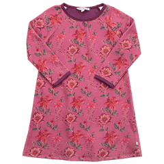 Sweatkleid mit Blumendruck in light aubergine-burnt red
