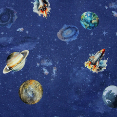 Sweathose mit Planetendruck in midnight-greymelange