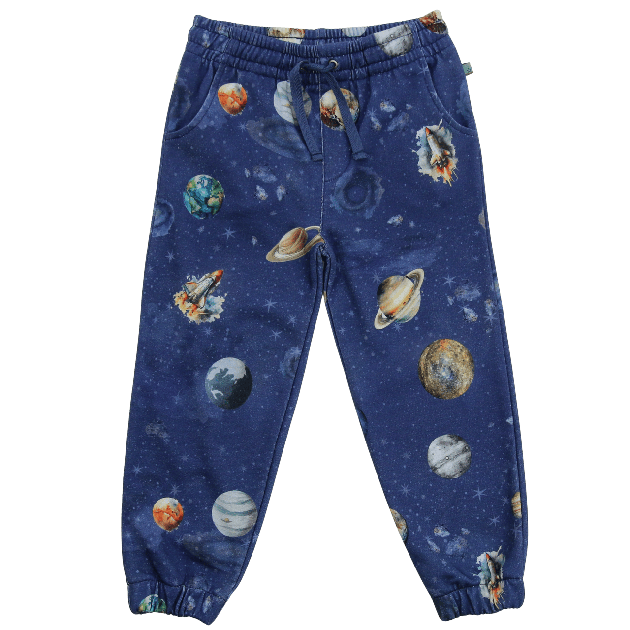 Sweathose mit Planetendruck in midnight-greymelange