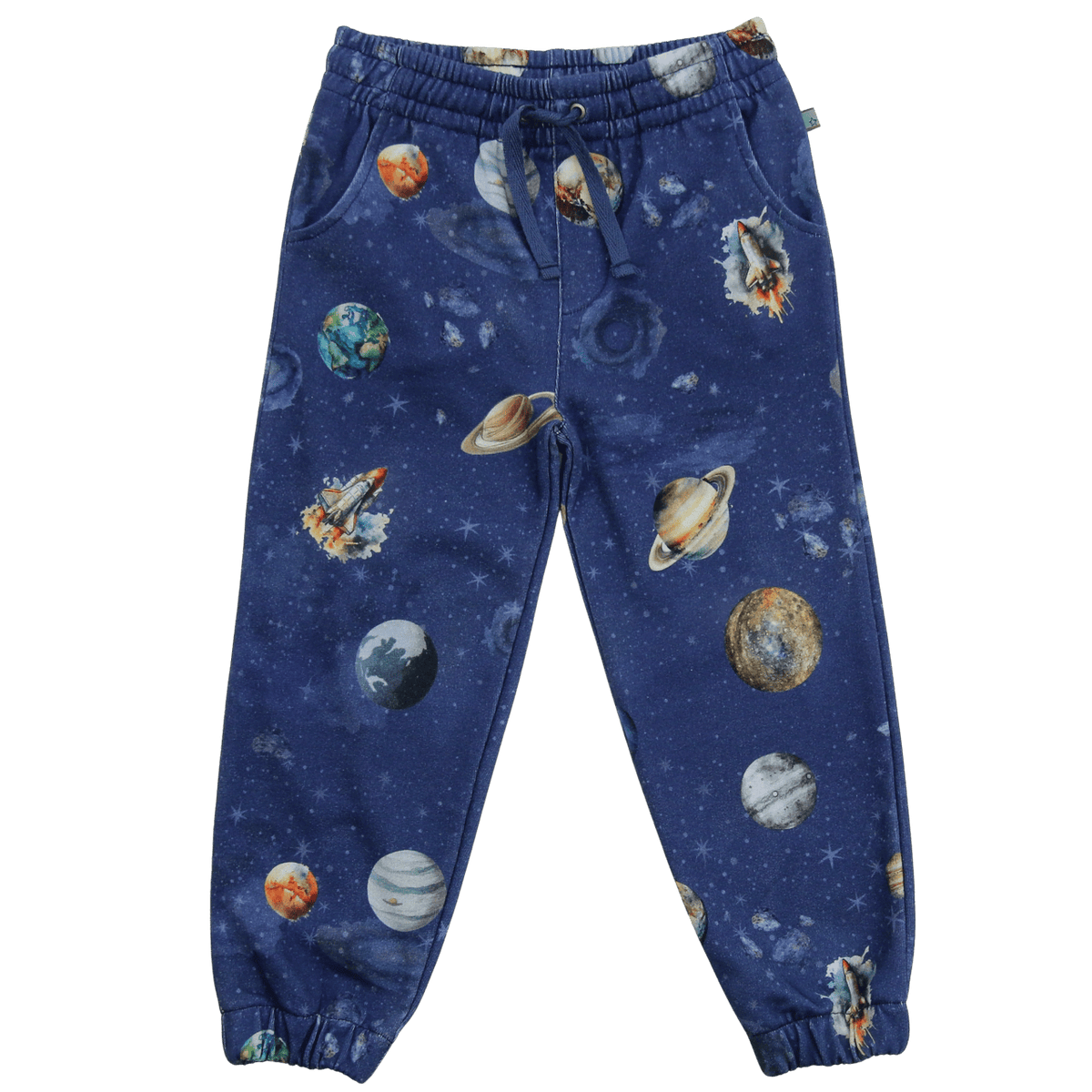 Sweathose mit Planetendruck in midnight-greymelange
