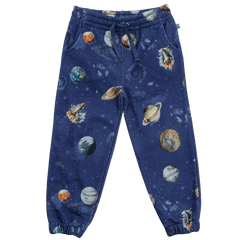 Sweathose mit Planetendruck in midnight-greymelange