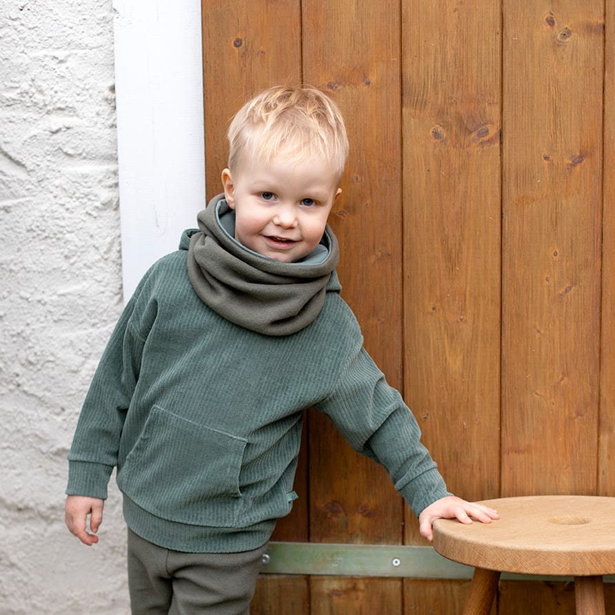 Hoodie Velvet rib in pistachio