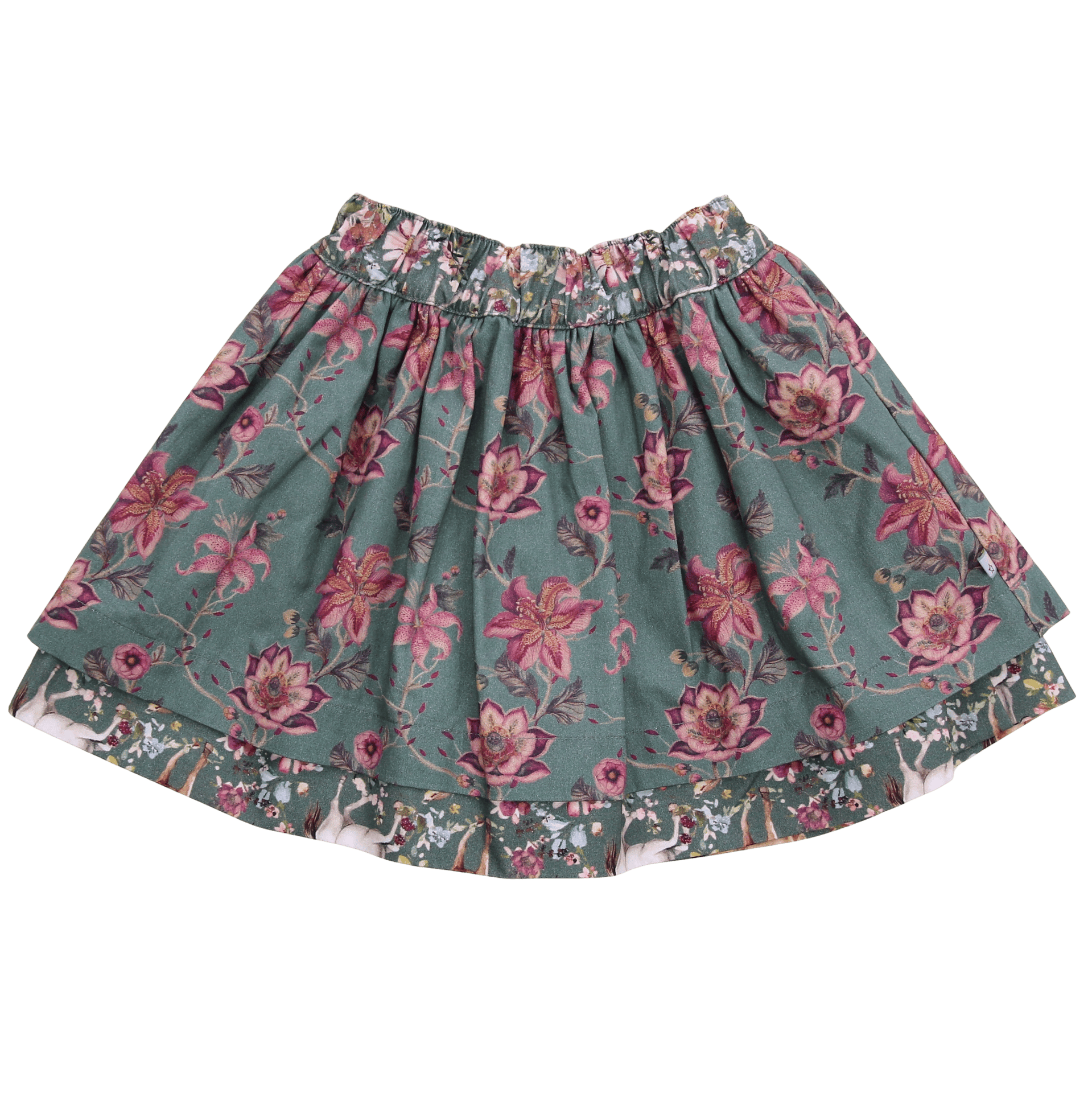 Wenderock Blumen-und Pferdedruck in pistachio-moss