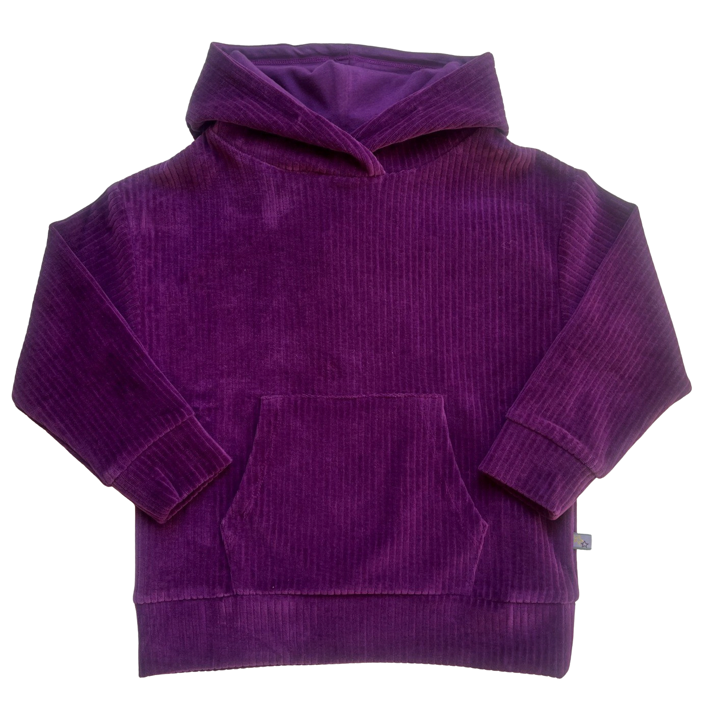Hoodie Velvet rib in dark grape
