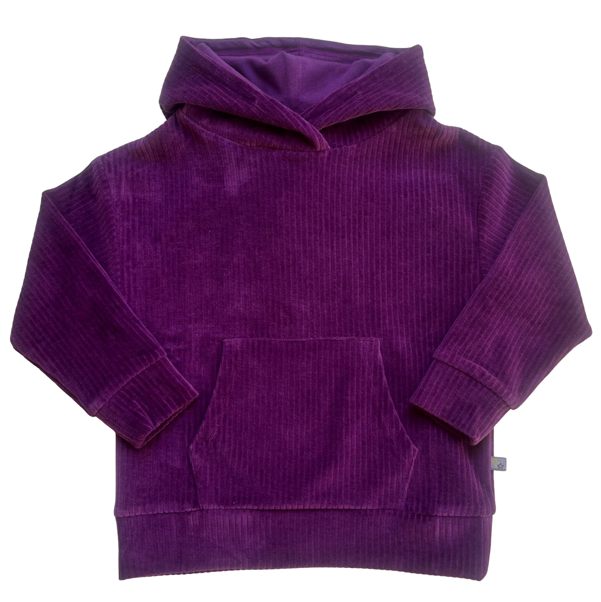 Hoodie Velvet rib in dark grape