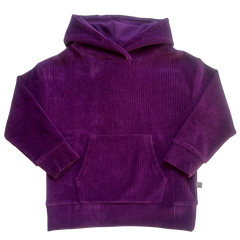 Hoodie Velvet rib in dark grape