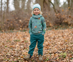 Hoodie Sweatshirt Ponydruck in light ocean-ecru