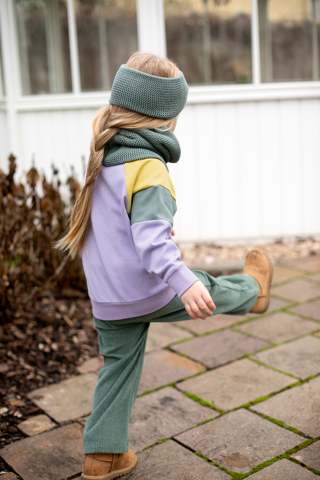 Hose Velvet rib in dark grape