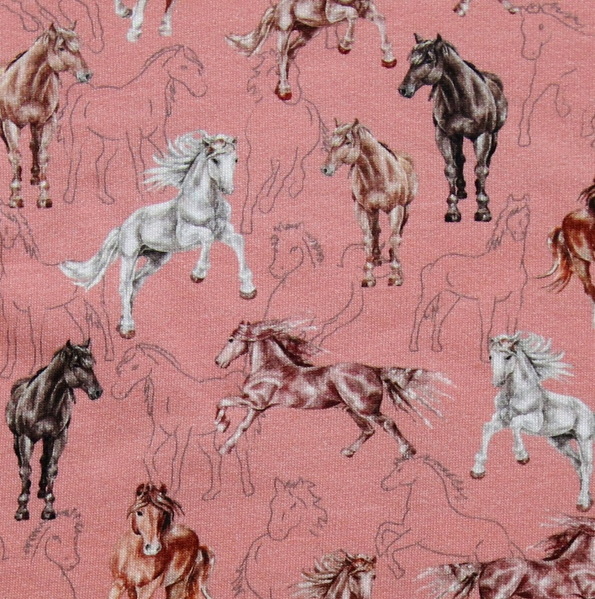Sweatkleid Pferdedruck in dark rosé