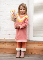 Sweatkleid Colourblocking in dark rosé