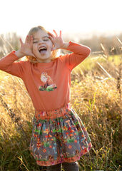 Shirt mit kleinem Fuchsdruck in carrot