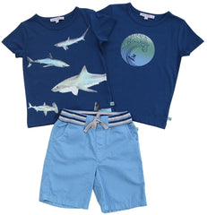 Webshorts mit Rippbund in sky