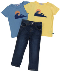 Jeans mit Wascheffekt in jeansblue