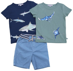 Webshorts mit Rippbund in sky