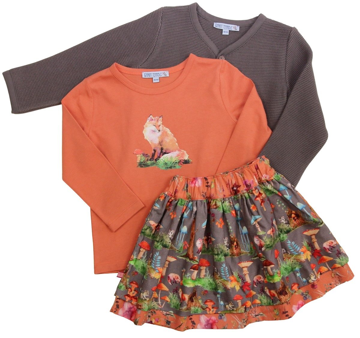 Shirt mit kleinem Fuchsdruck in carrot
