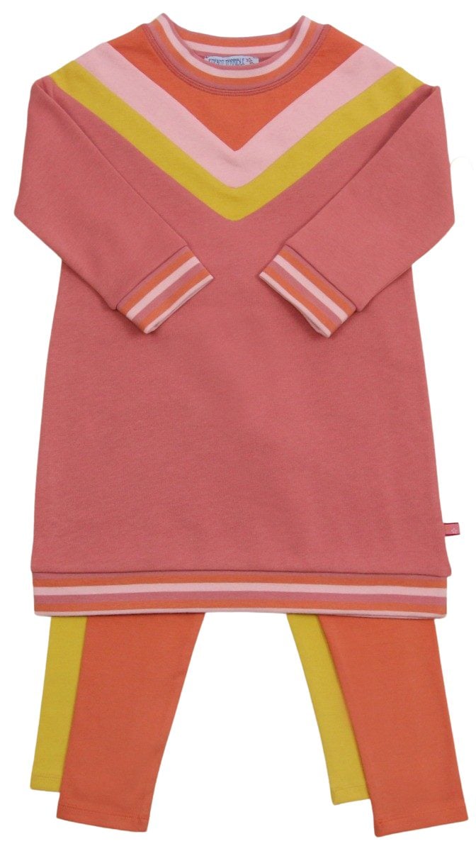 Sweatkleid Colourblocking in dark rosé