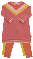 Sweatkleid Colourblocking in dark rosé