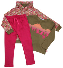 Stehkragen Sweatshirt Blümchendruck in dark olive-magenta