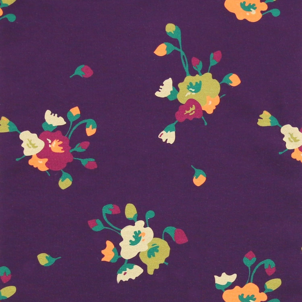Jersey Große Blumen Dark Grape