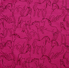 Jersey Hose Pferdedruck in berry