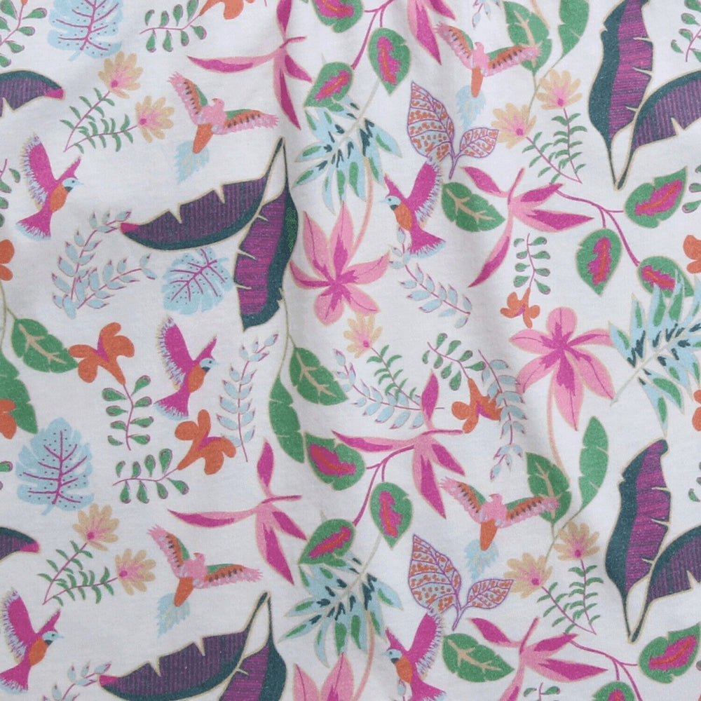 Single Jersey Colibri Und Dschungeldruck