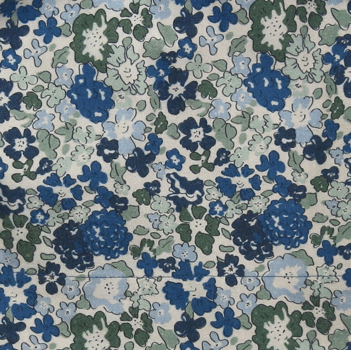 Webstoff Flanell Blumen Light Blue