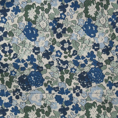Webstoff Flanell Blumen Light Blue