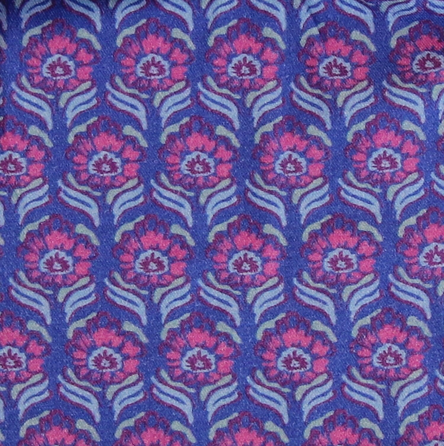 Webstoff Grafische Blüten Cobalt
