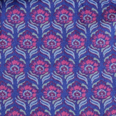 Webstoff Grafische Blüten Cobalt