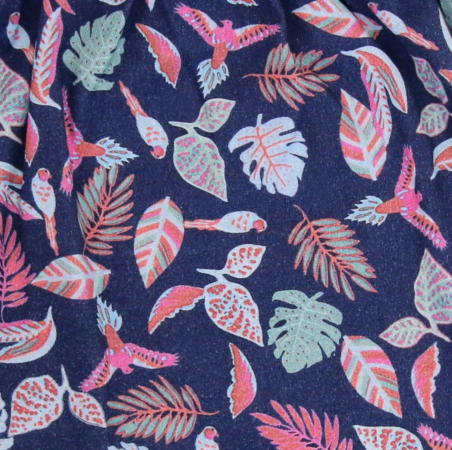 Webstoff Papageiendruck Cobalt